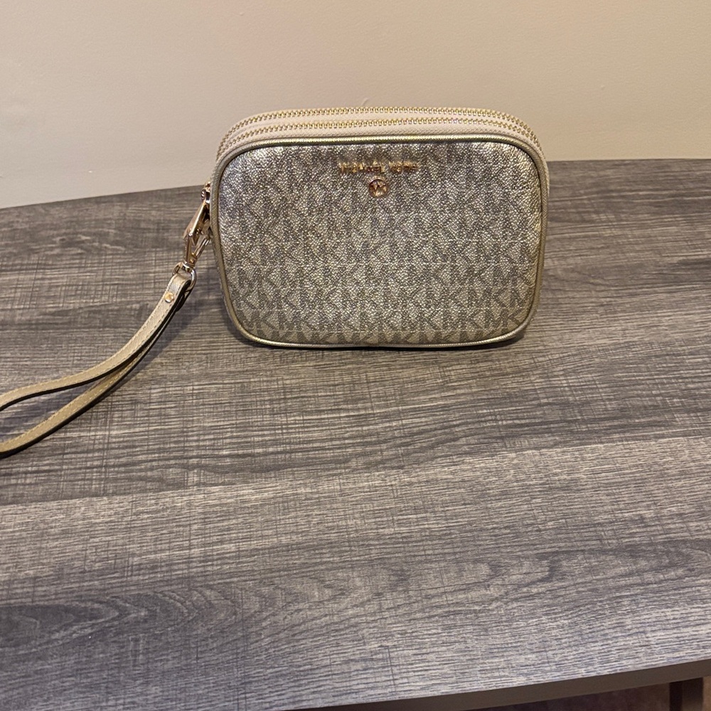 Michael Kors Silver Monogram Wristlet